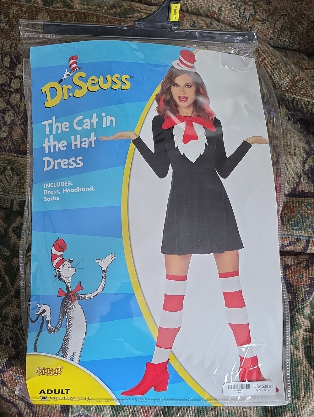 Dr. Seuss The Cat in the Hat Womens Costume Dress - Black & Red